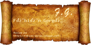 Fábián Gergő névjegykártya