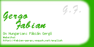 gergo fabian business card
