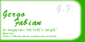 gergo fabian business card